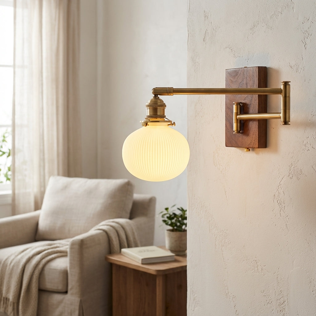 Adjustable wall lamp with swivel arm – Brillora