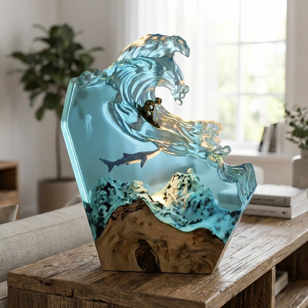 Artistic Ocean-Themed Lamp – Tidecrest