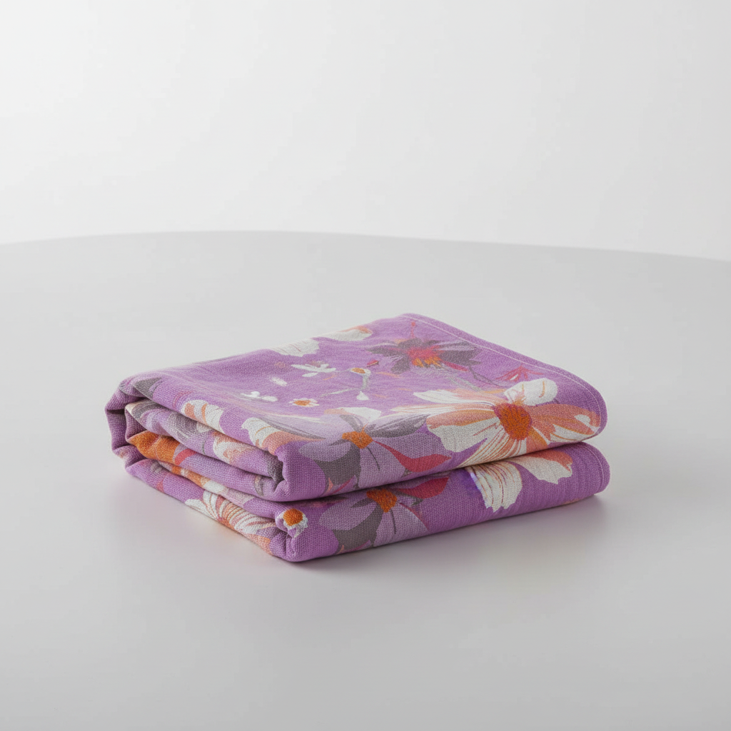 Flower pattern towel - LavenderTowel