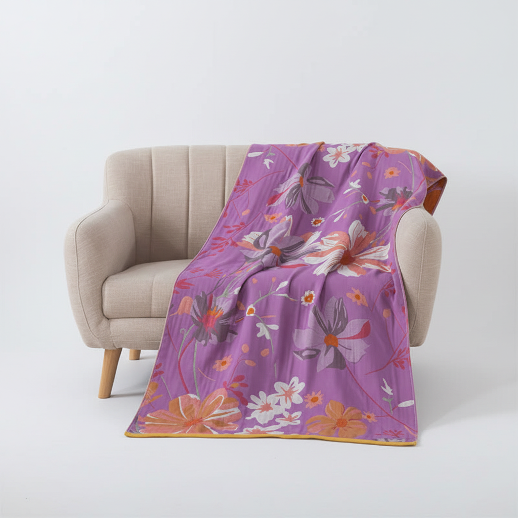 Flower pattern towel - LavenderTowel