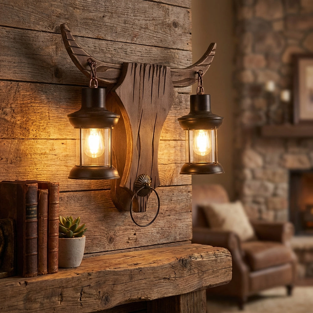 Double Lantern Wall Fixture - Antiquorix