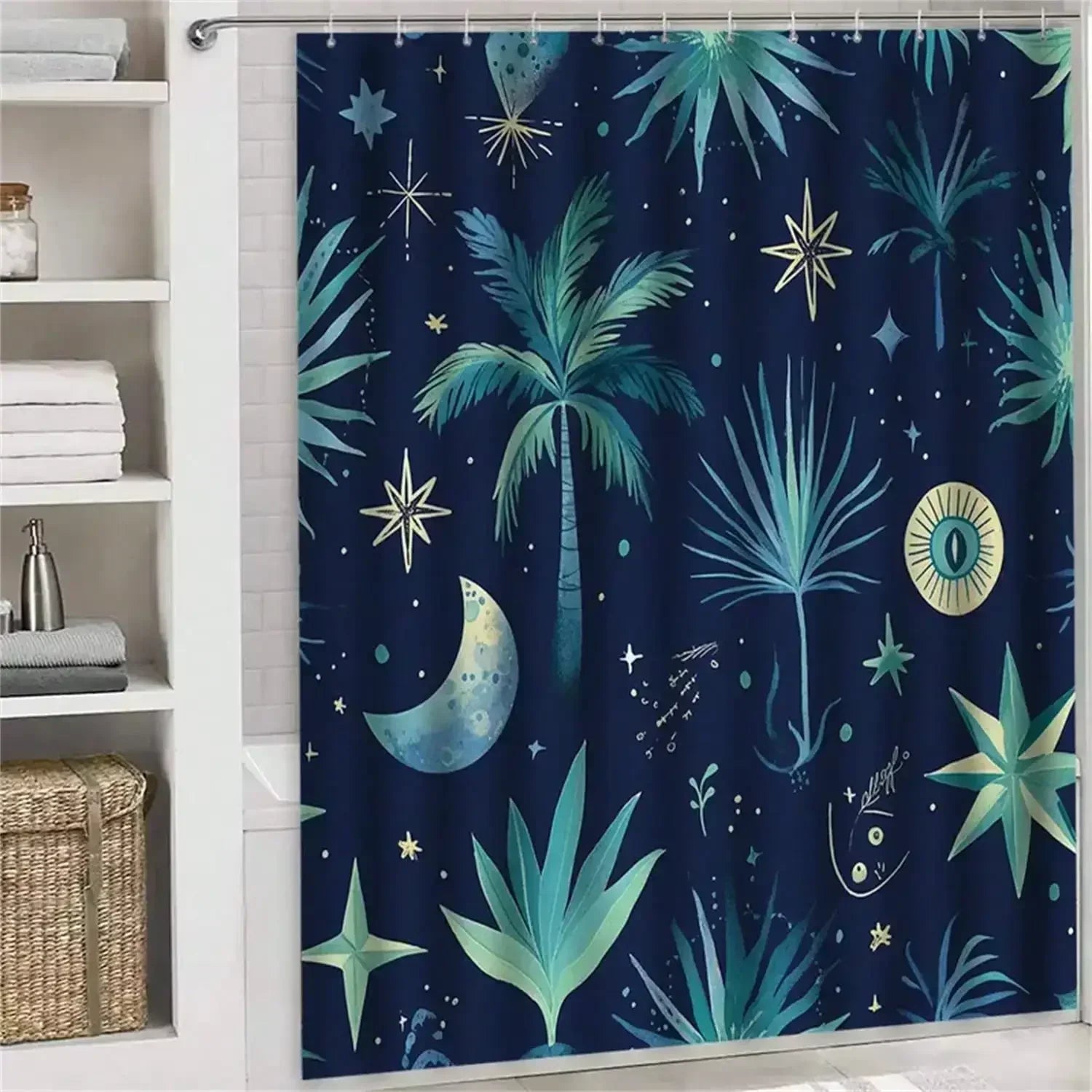 Shower Curtain Made of Soft Fabric - StarPalmia