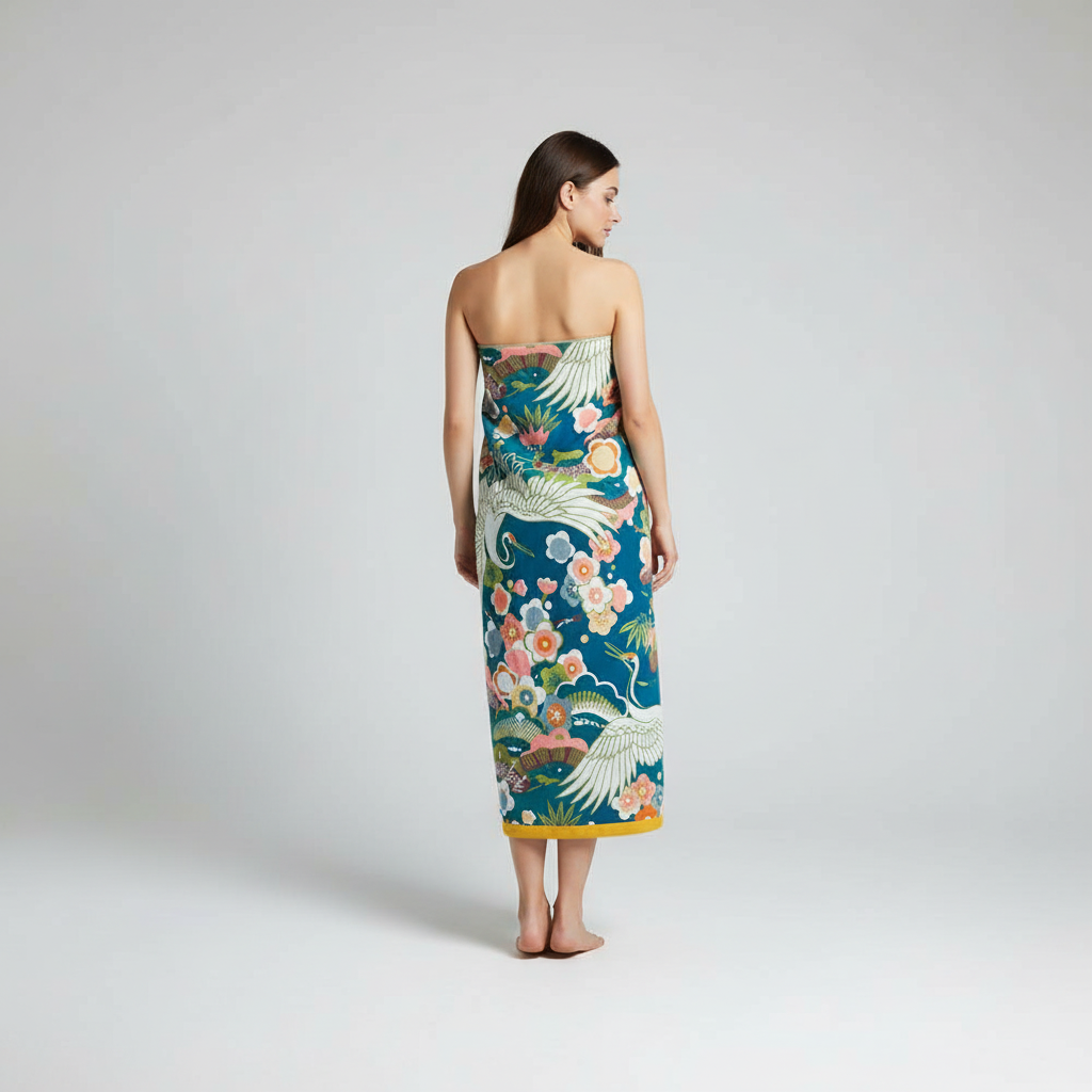Elegant Bath Towel With Print - FlowerLuxe