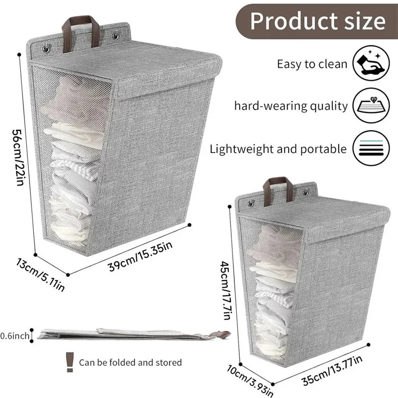 Foldable wall-mounted laundry basket - HangBoxer