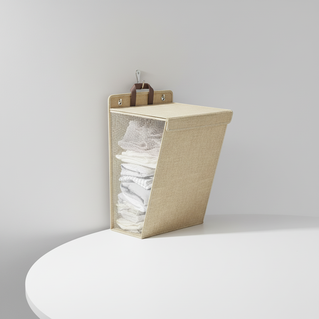 Foldable wall-mounted laundry basket - HangBoxer