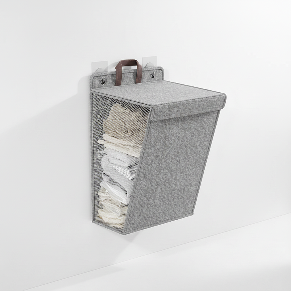 Foldable wall-mounted laundry basket - HangBoxer