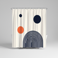 Geometric polyester shower curtain - Circlify