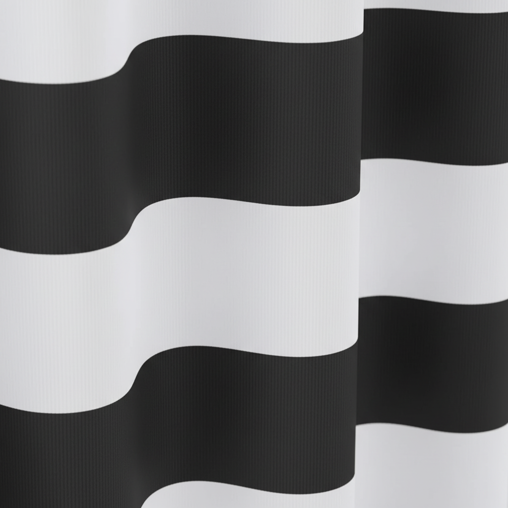 Striped Textile Shower Curtain - WavePanel