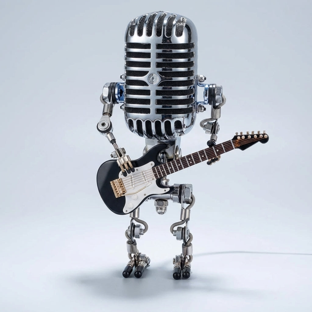 Guitar-themed table lamp – StrumBot