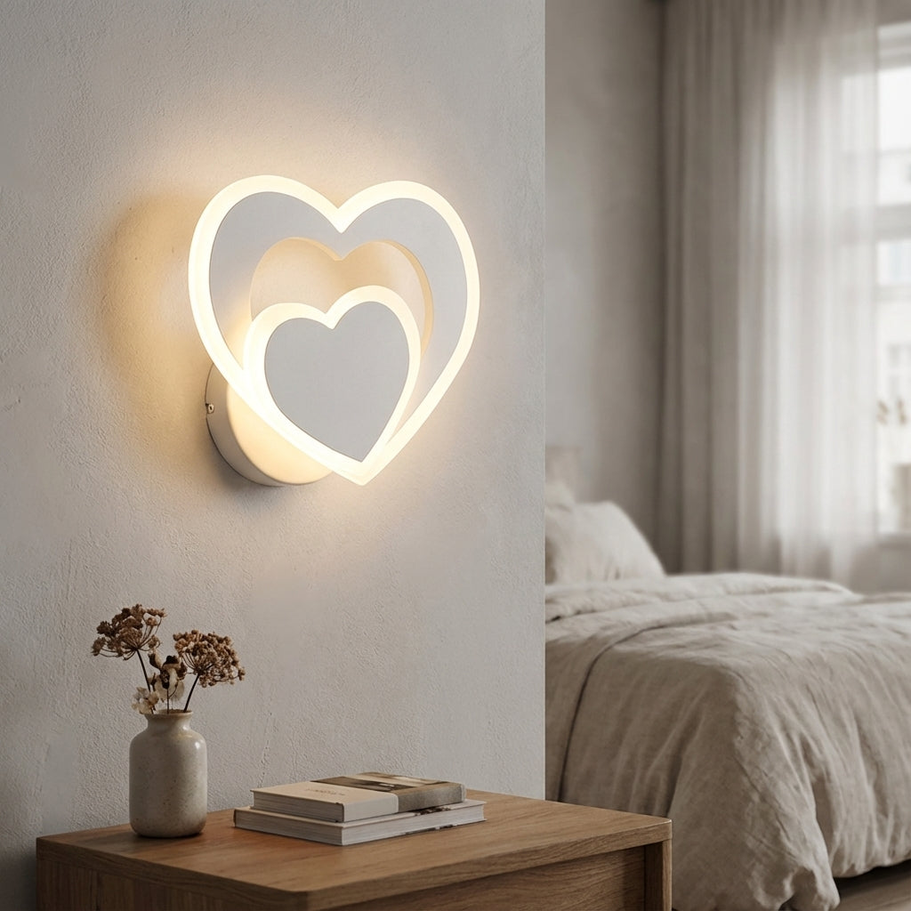 Heart-Shaped LED Wall Light – GleamHeart
