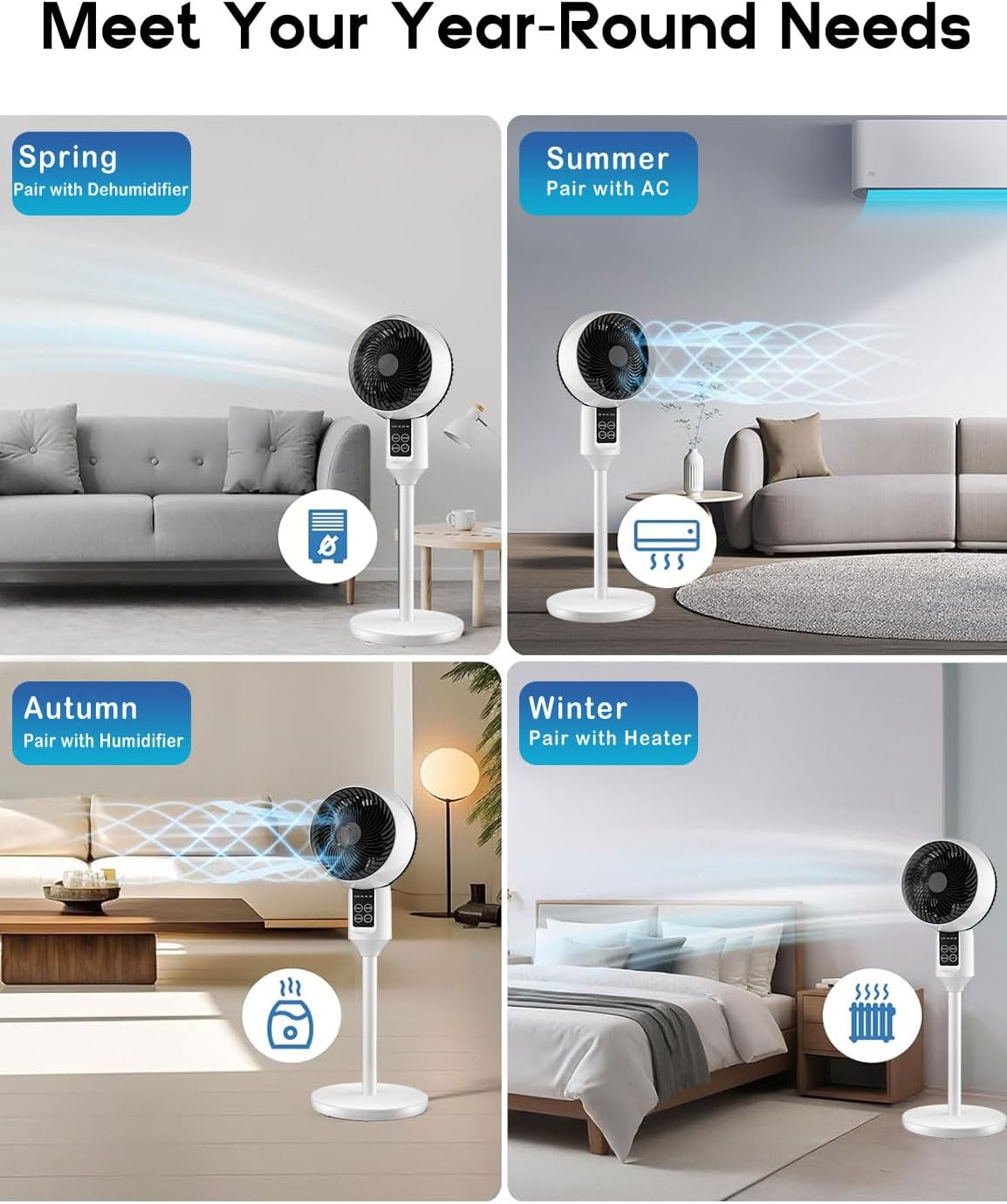 Height-Adjustable Modern Table Fan - Breeziq