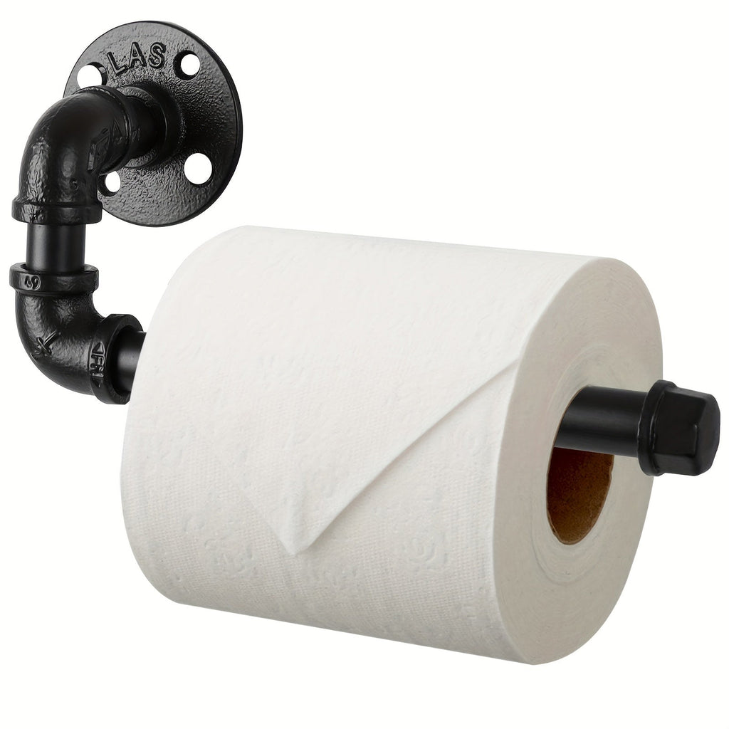 Industrial Pipe Style Holder Black Painted - CastForge