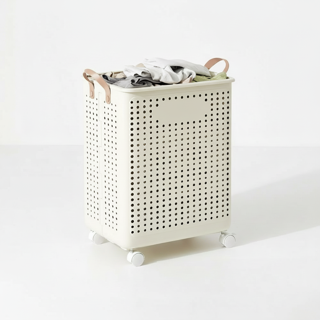 Collapsible wheeled laundry basket - LaundryGlide