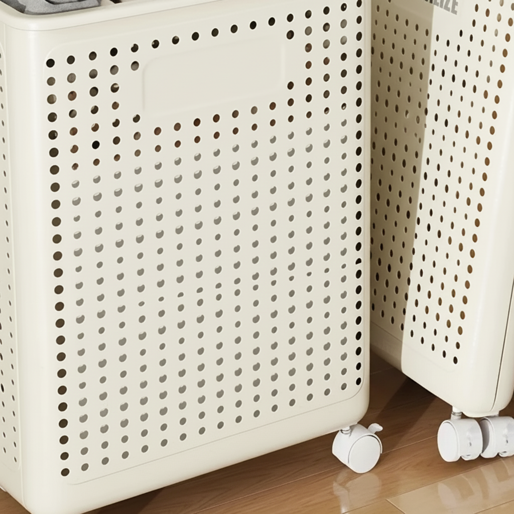 Collapsible wheeled laundry basket - LaundryGlide
