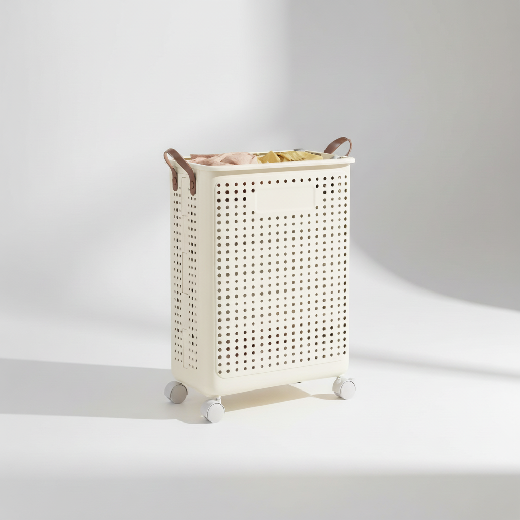 Collapsible wheeled laundry basket - LaundryGlide