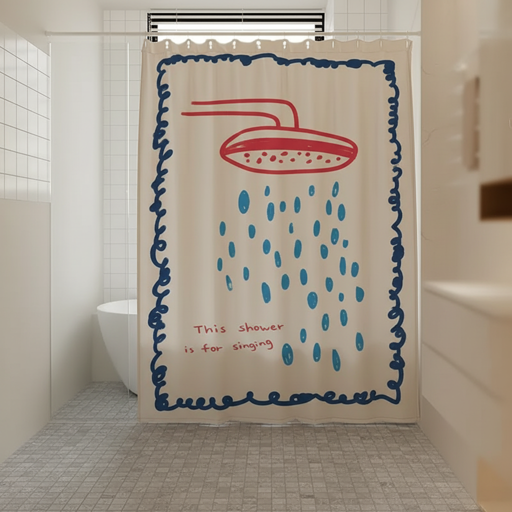 Korean fabric shower curtain - AquaGuardCurtain