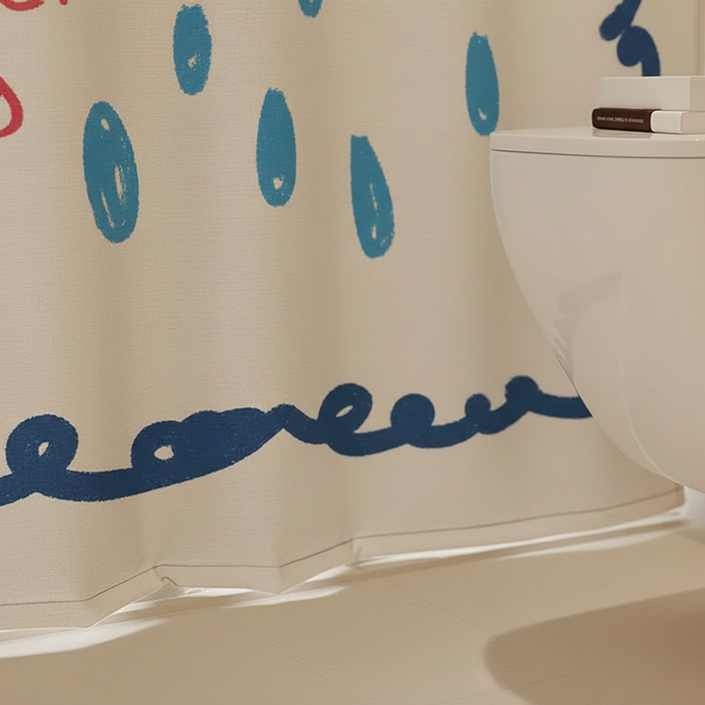 Korean fabric shower curtain - AquaGuardCurtain