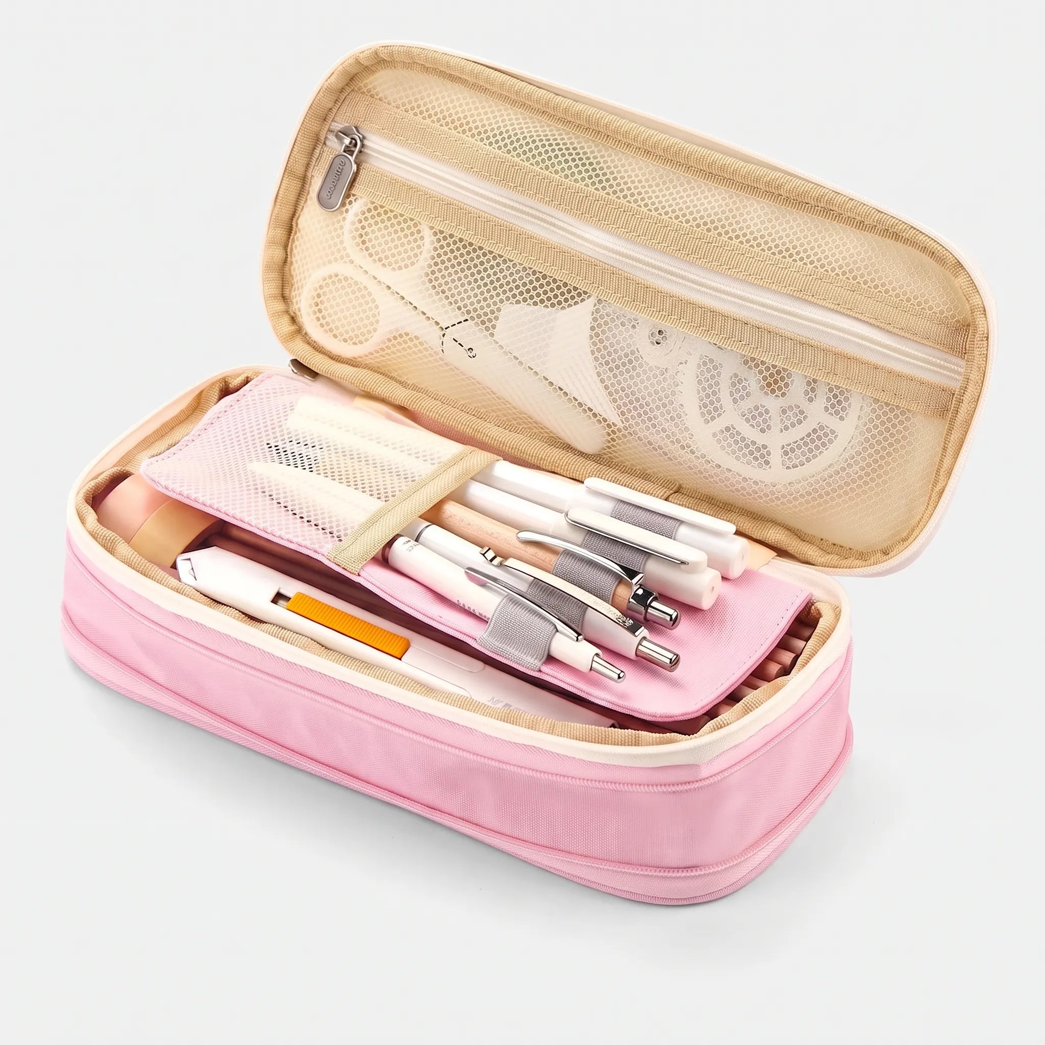 Large Capacity Double-Layer Stationery Pouch - Deskari