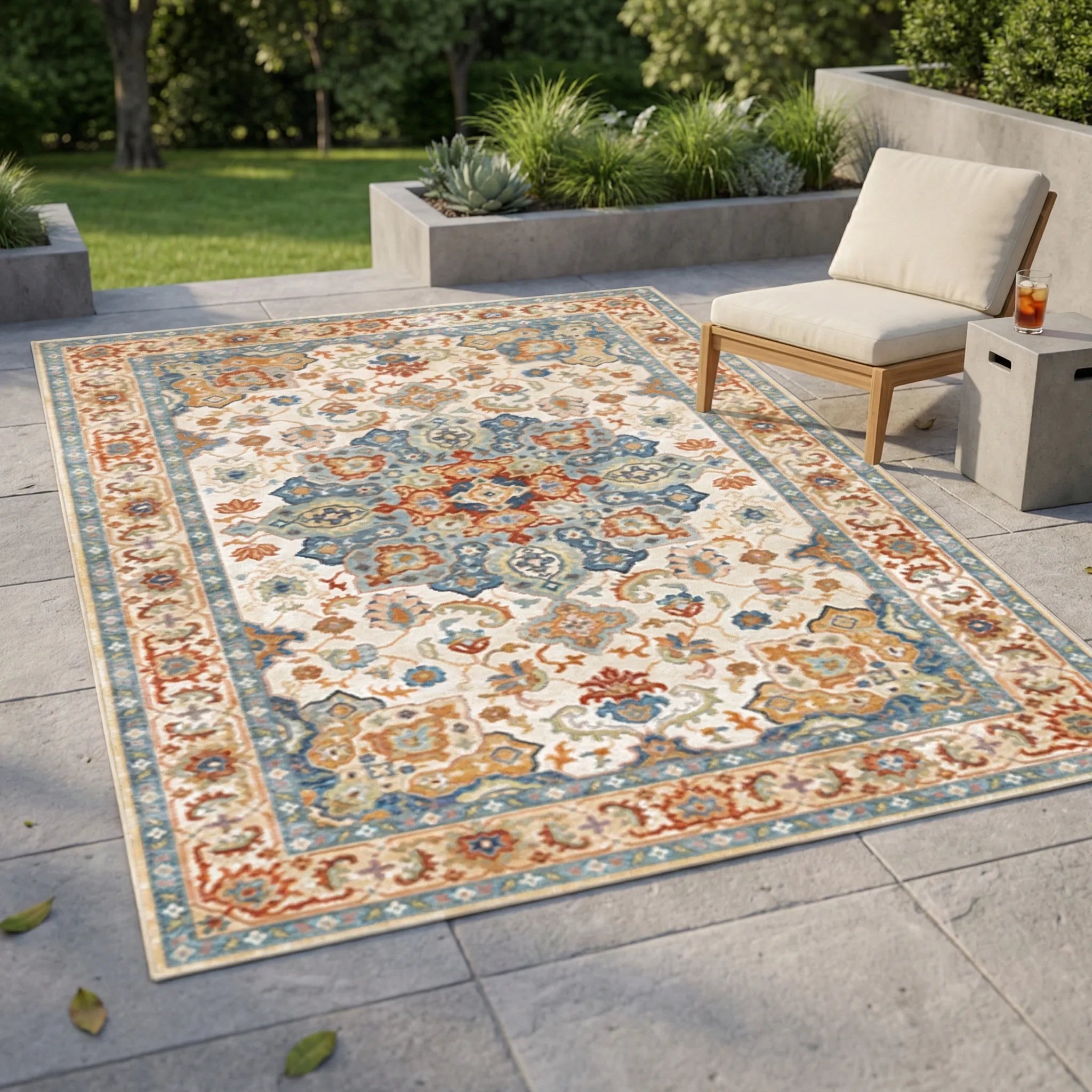 Large Patterned Outdoor Rug - Bohemara