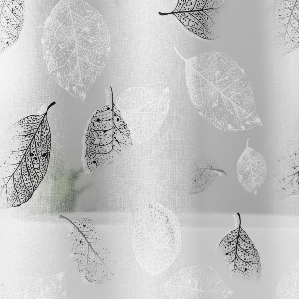 Light Shower Curtain With Hooks - AquaLeaf