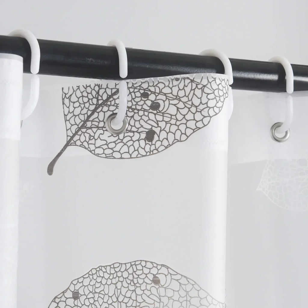 Light Shower Curtain With Hooks - AquaLeaf