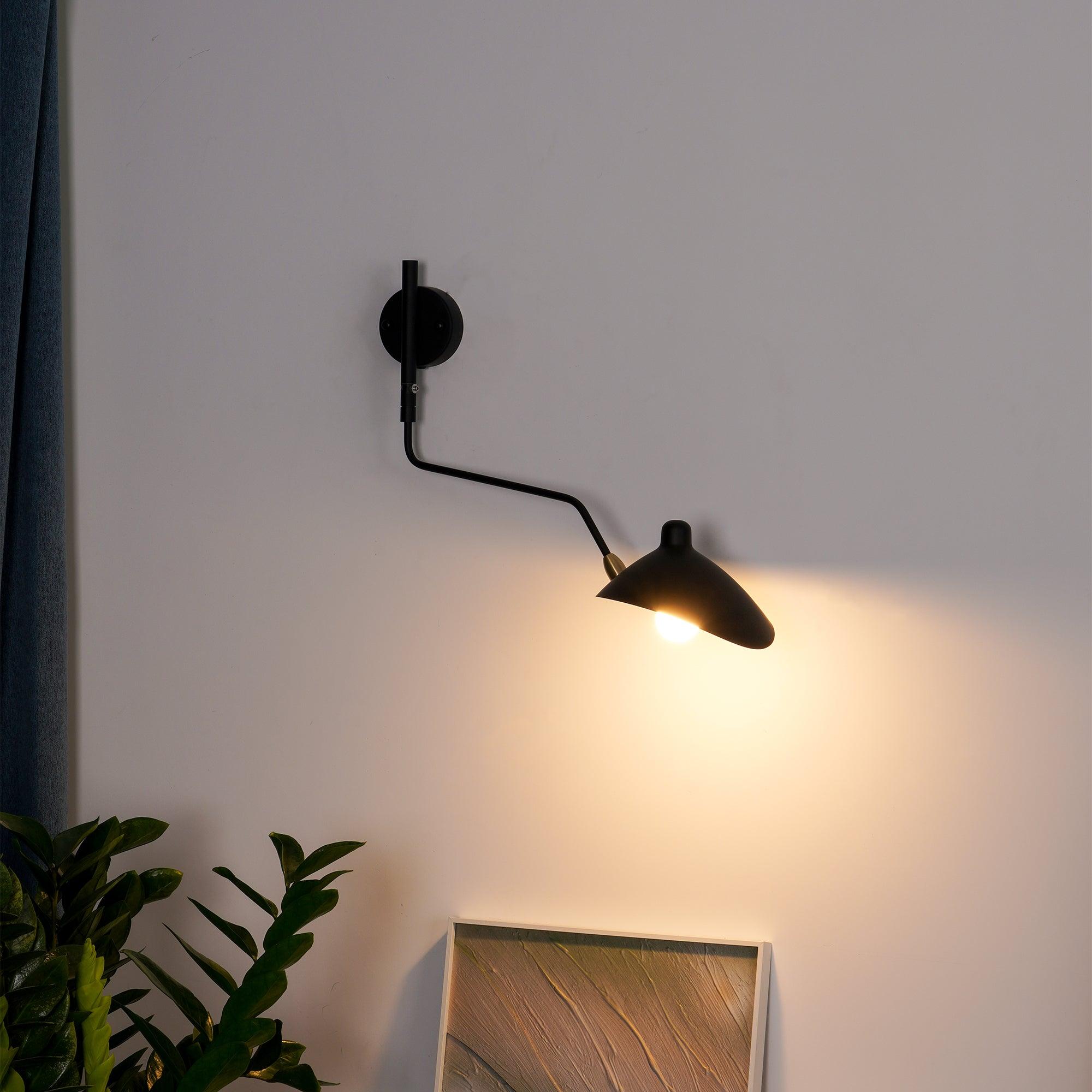 Range of motion — pivot wall-mounted faucet: lever arm