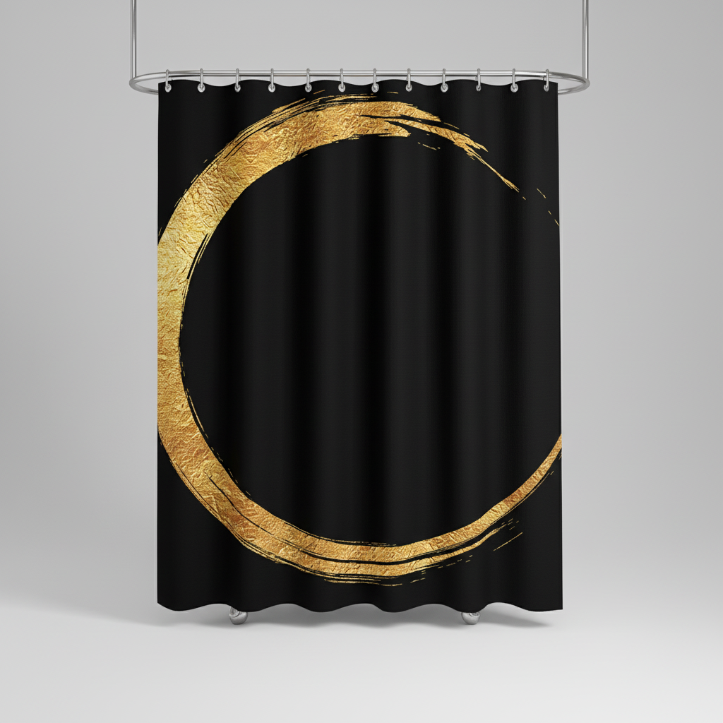 Luxurious Gold Print Shower Curtain - AureoRing
