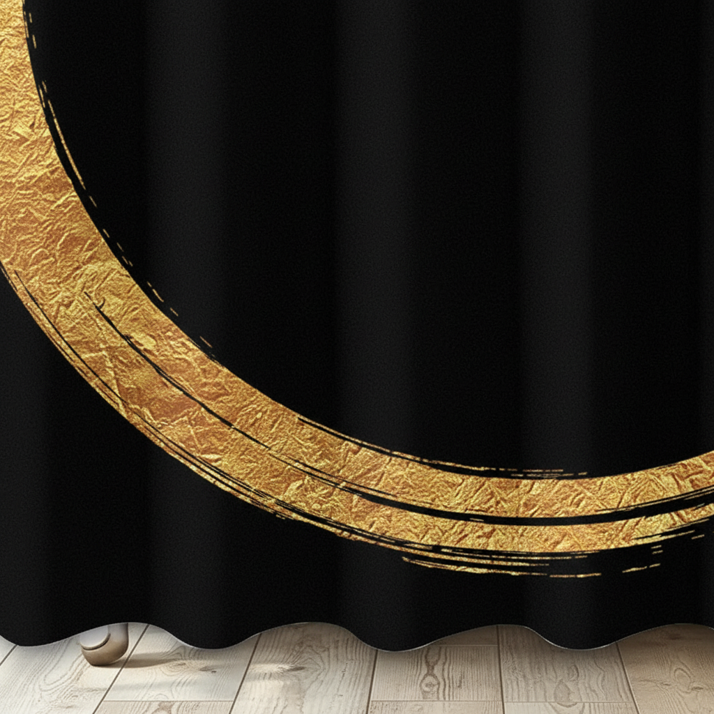 Luxurious Gold Print Shower Curtain - AureoRing