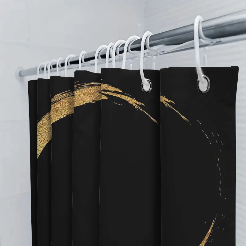 Luxurious Gold Print Shower Curtain - AureoRing