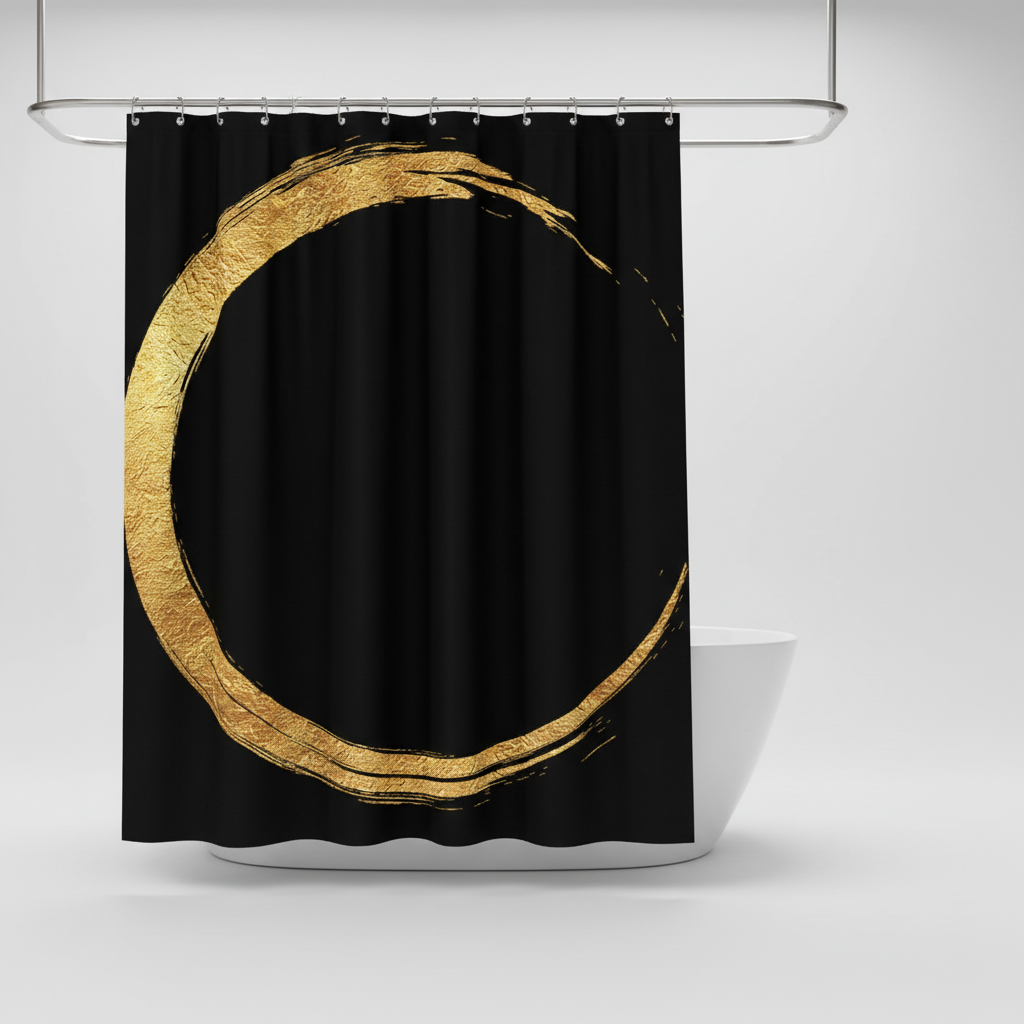 Luxurious Gold Print Shower Curtain - AureoRing