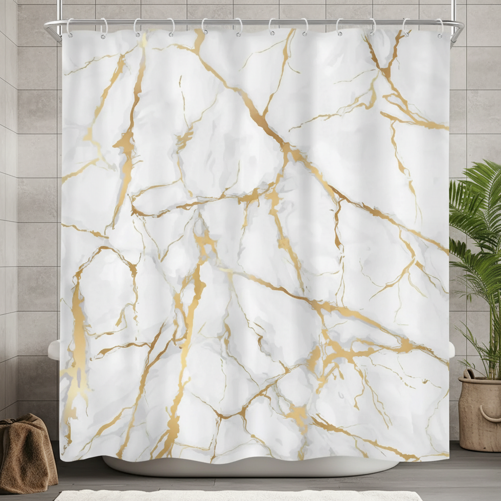 Marble Pattern Shower Curtain - MarbleLuxor