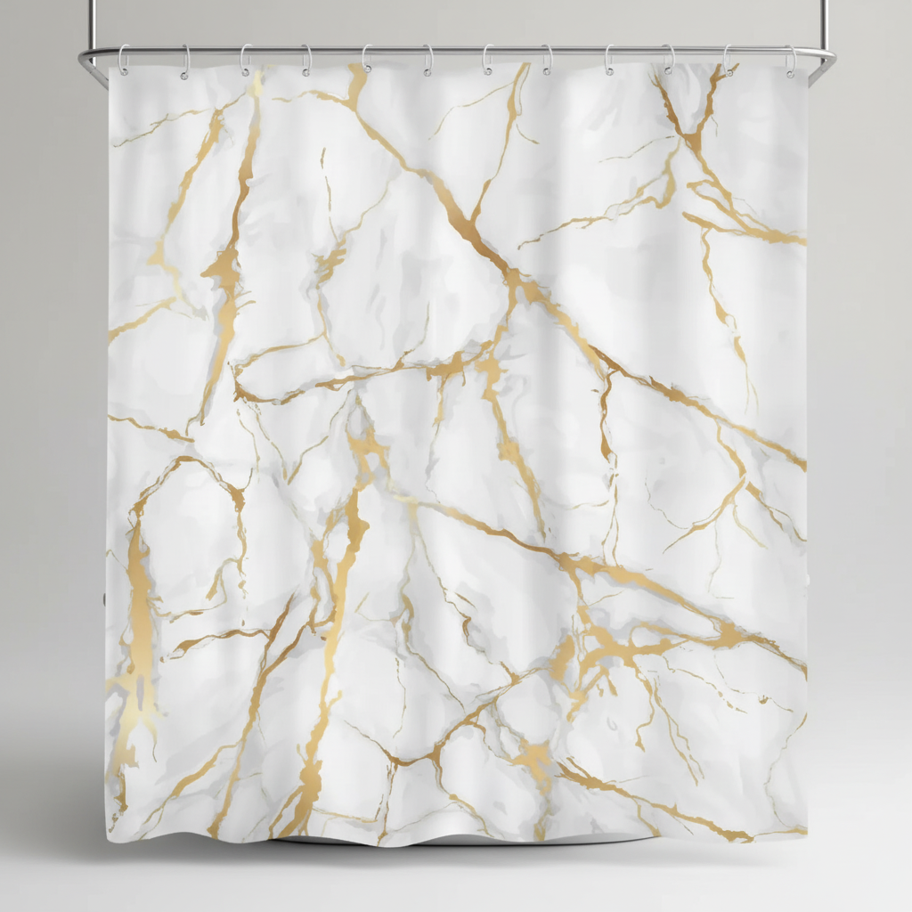 Marble Pattern Shower Curtain - MarbleLuxor