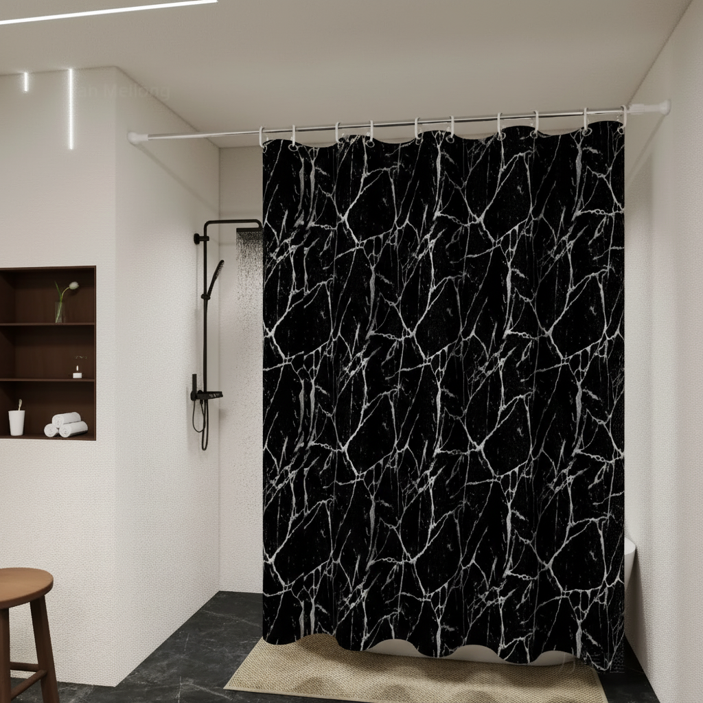 Marble effect shower curtain - ShowerNero