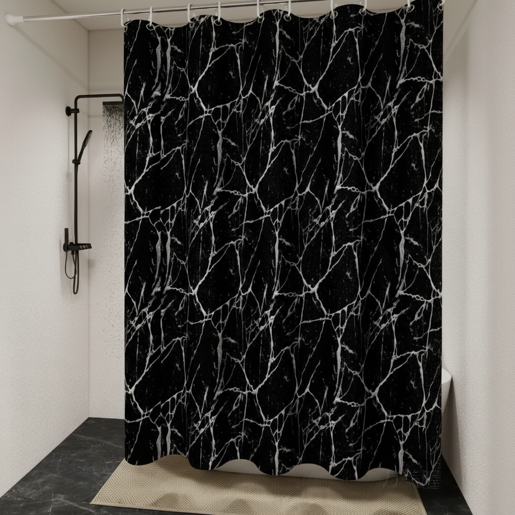 Marble effect shower curtain - ShowerNero