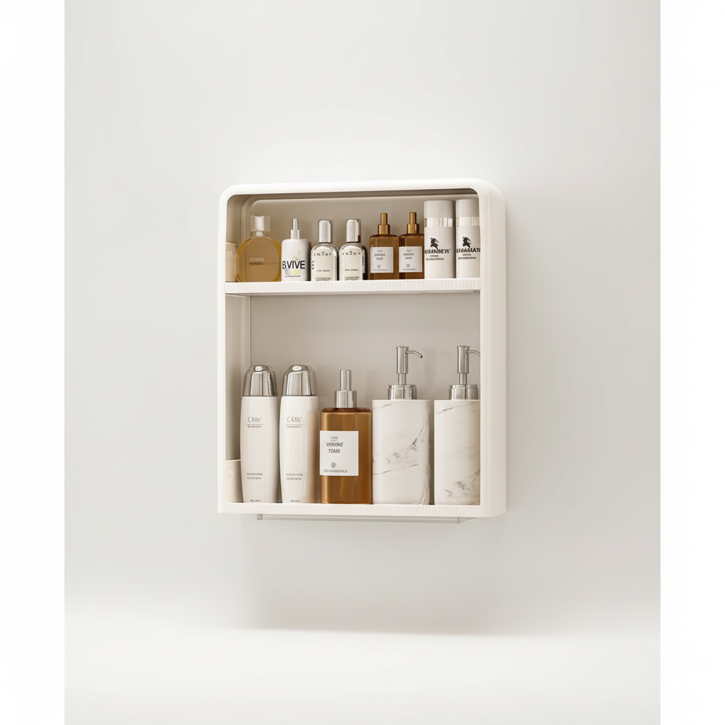 Minimalist Bathroom Shelf Made of Plastic - SpaceTidy