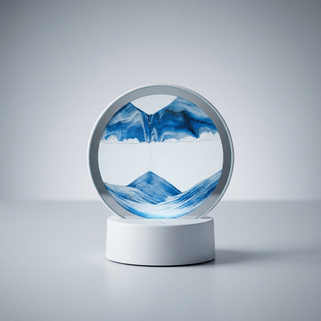 Modern Circular Sand Art Lamp - AquaDrift