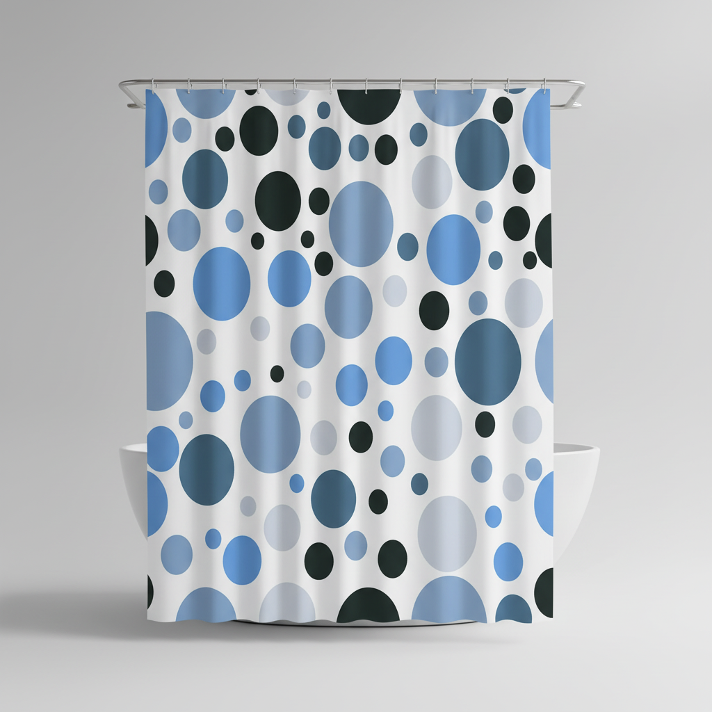 Modern Geometric Shower Curtain Set - RippleDot
