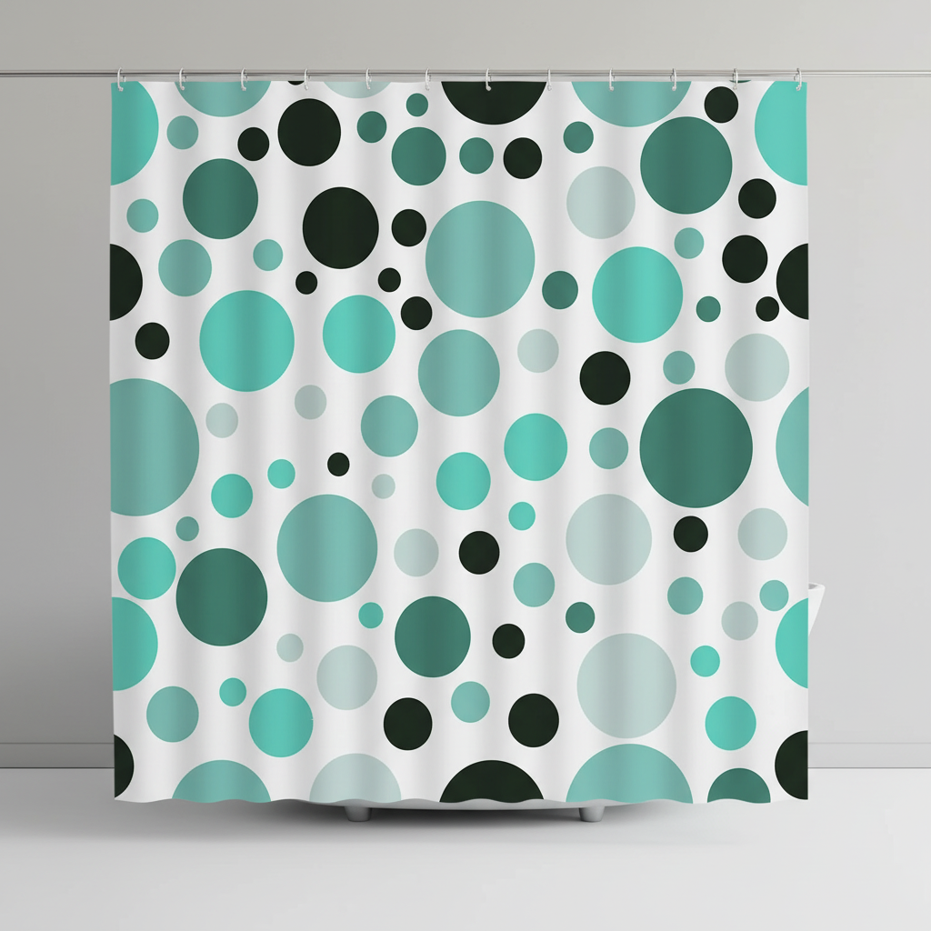 Modern Geometric Shower Curtain Set - RippleDot