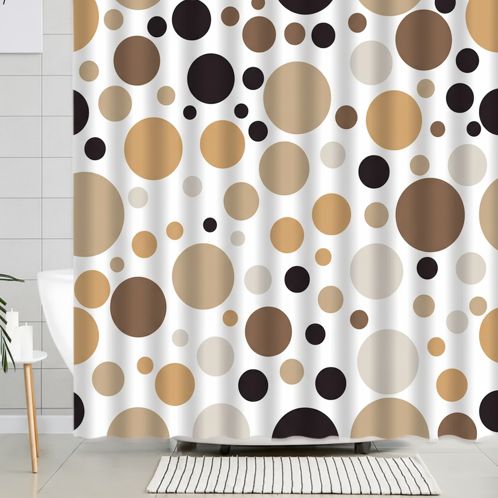 Modern Geometric Shower Curtain Set - RippleDot