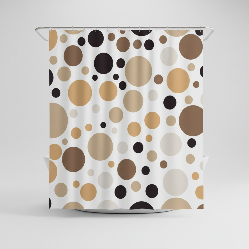 Modern Geometric Shower Curtain Set - RippleDot