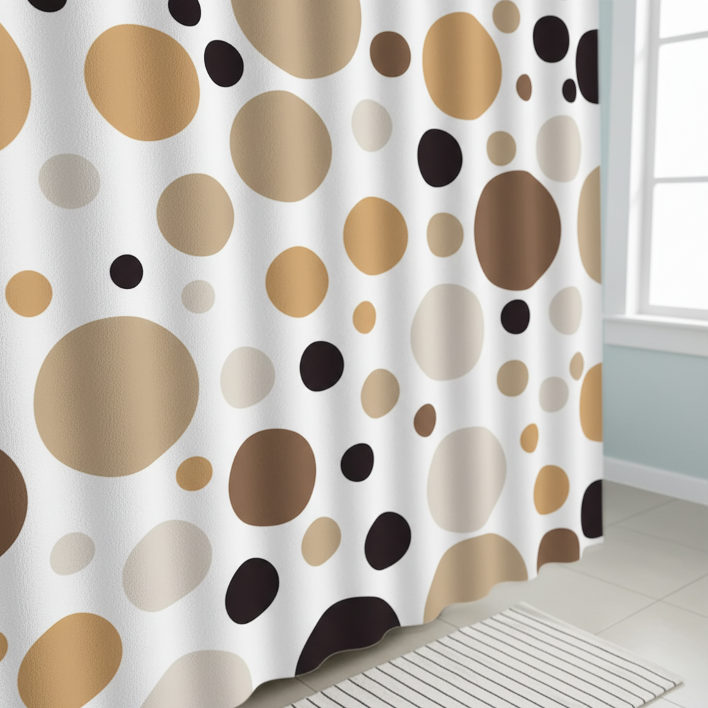 Modern Geometric Shower Curtain Set - RippleDot