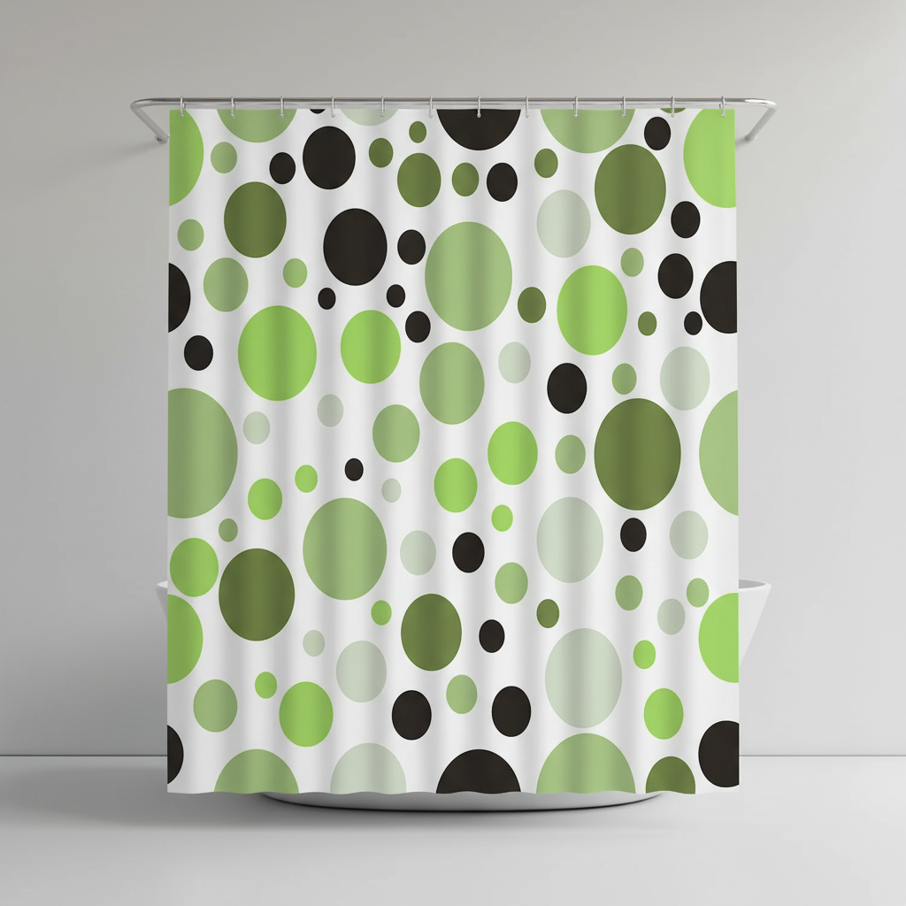 Modern Geometric Shower Curtain Set - RippleDot