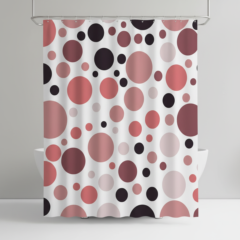 Modern Geometric Shower Curtain Set - RippleDot