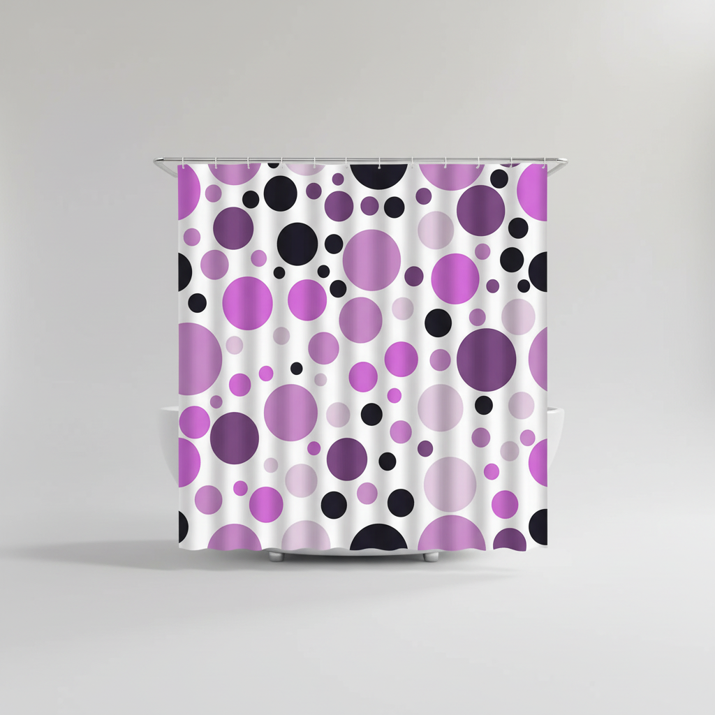 Modern Geometric Shower Curtain Set - RippleDot