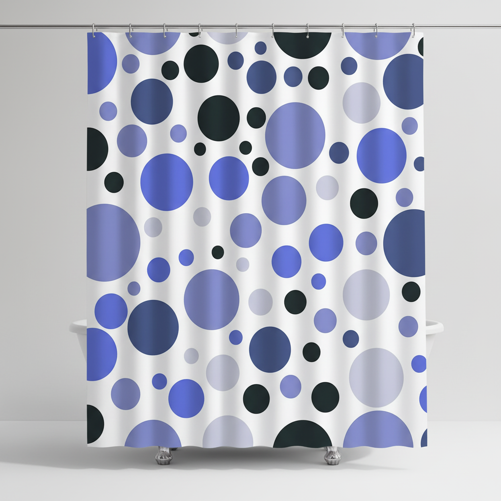 Modern Geometric Shower Curtain Set - RippleDot