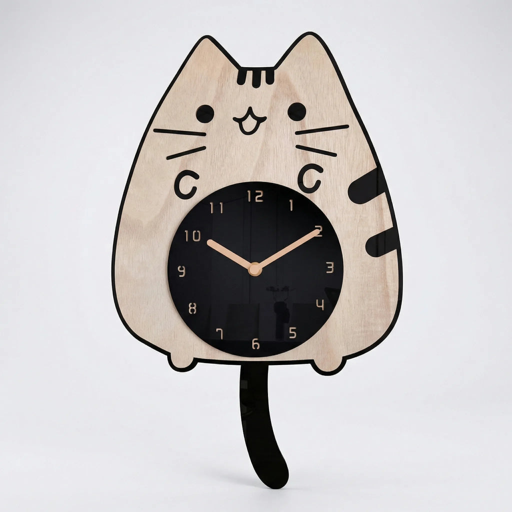 Novelty Cat Wall Clock - Purrwiggle
