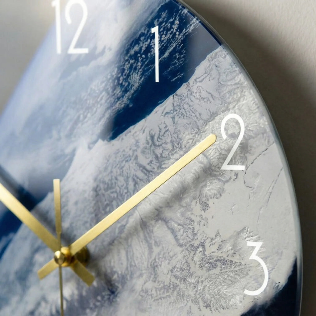 Round Artistic Wall Clock With Space Print - Orbitara