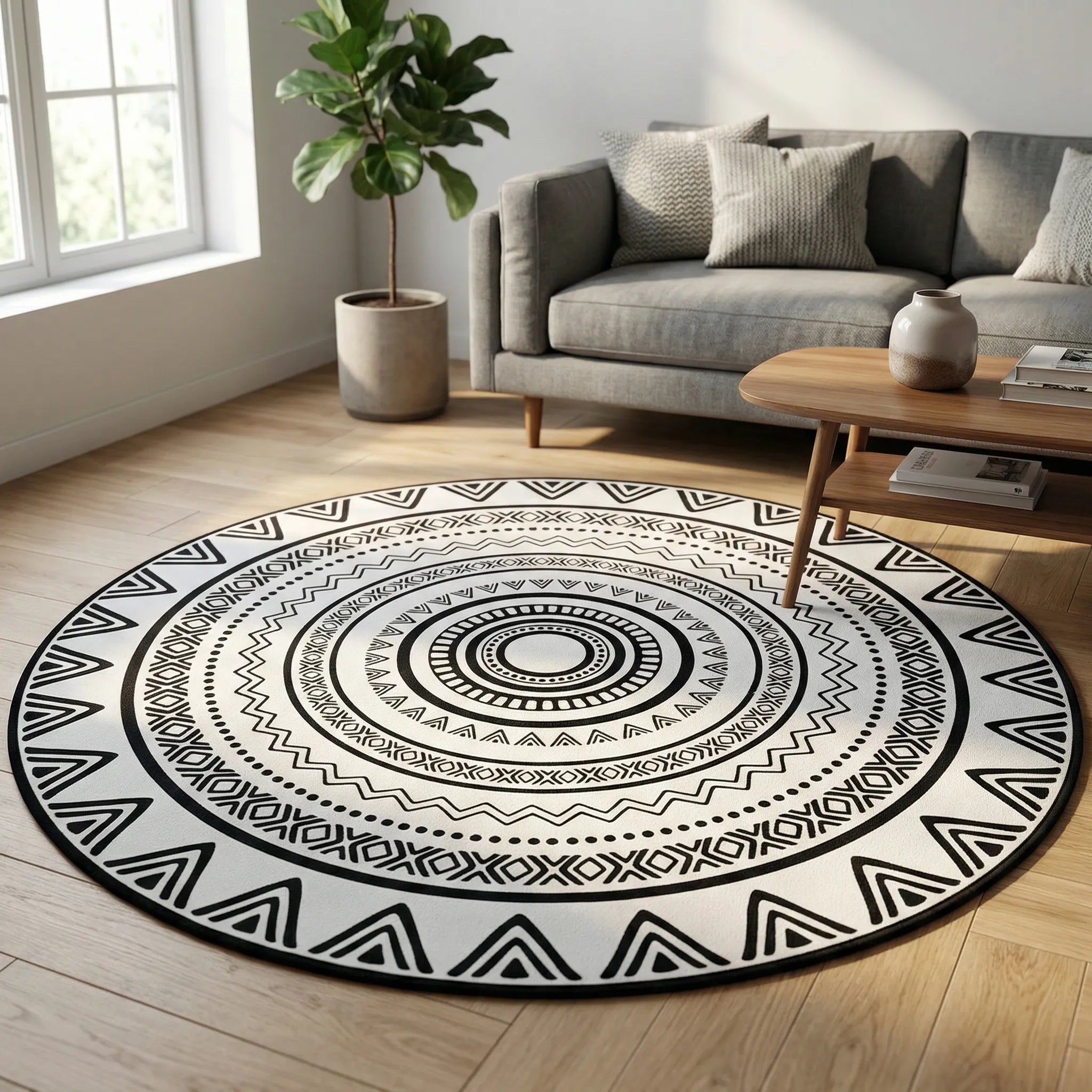 Round Decorative Floor Rug - Circulaire