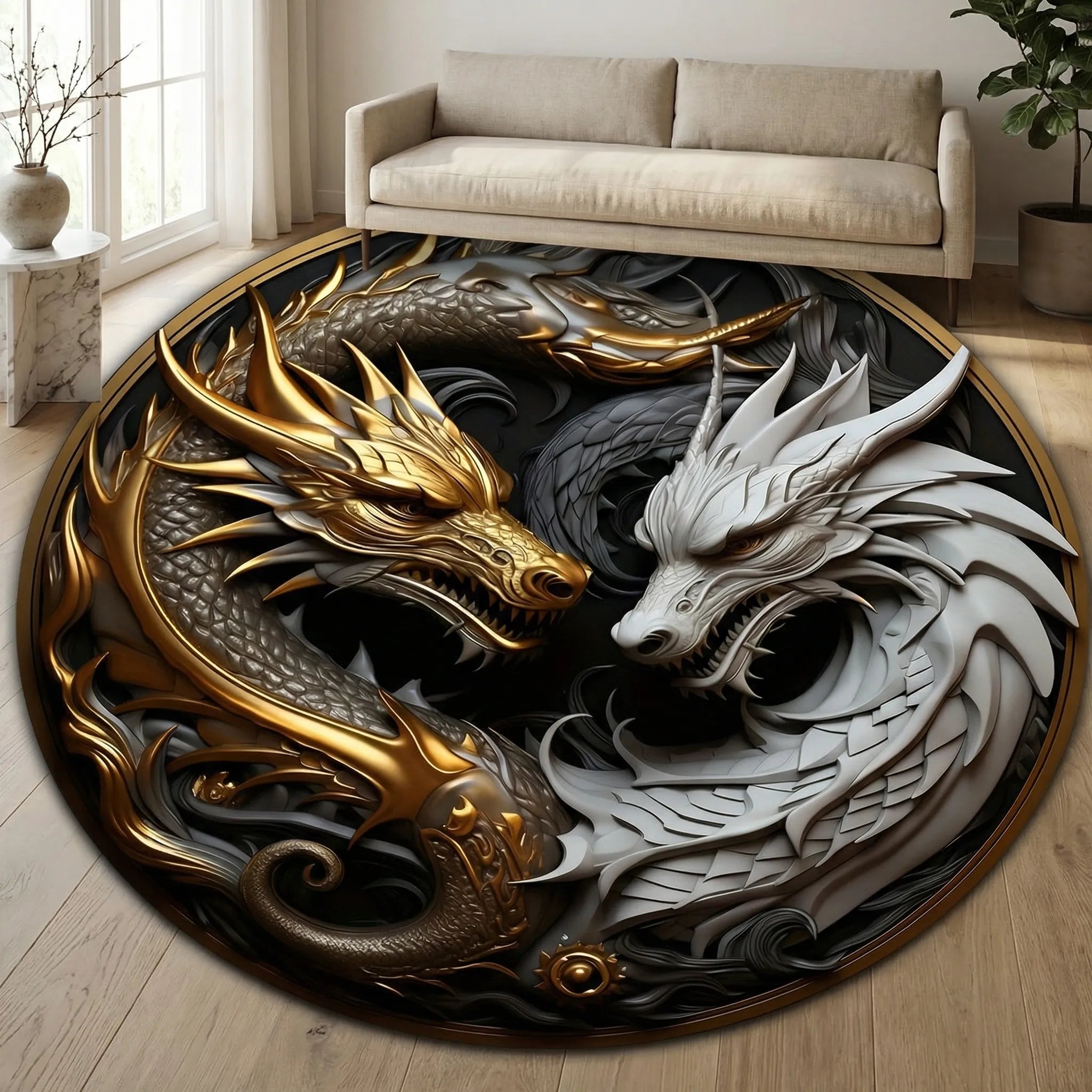 Round Decorative Floor Rug - Drakora