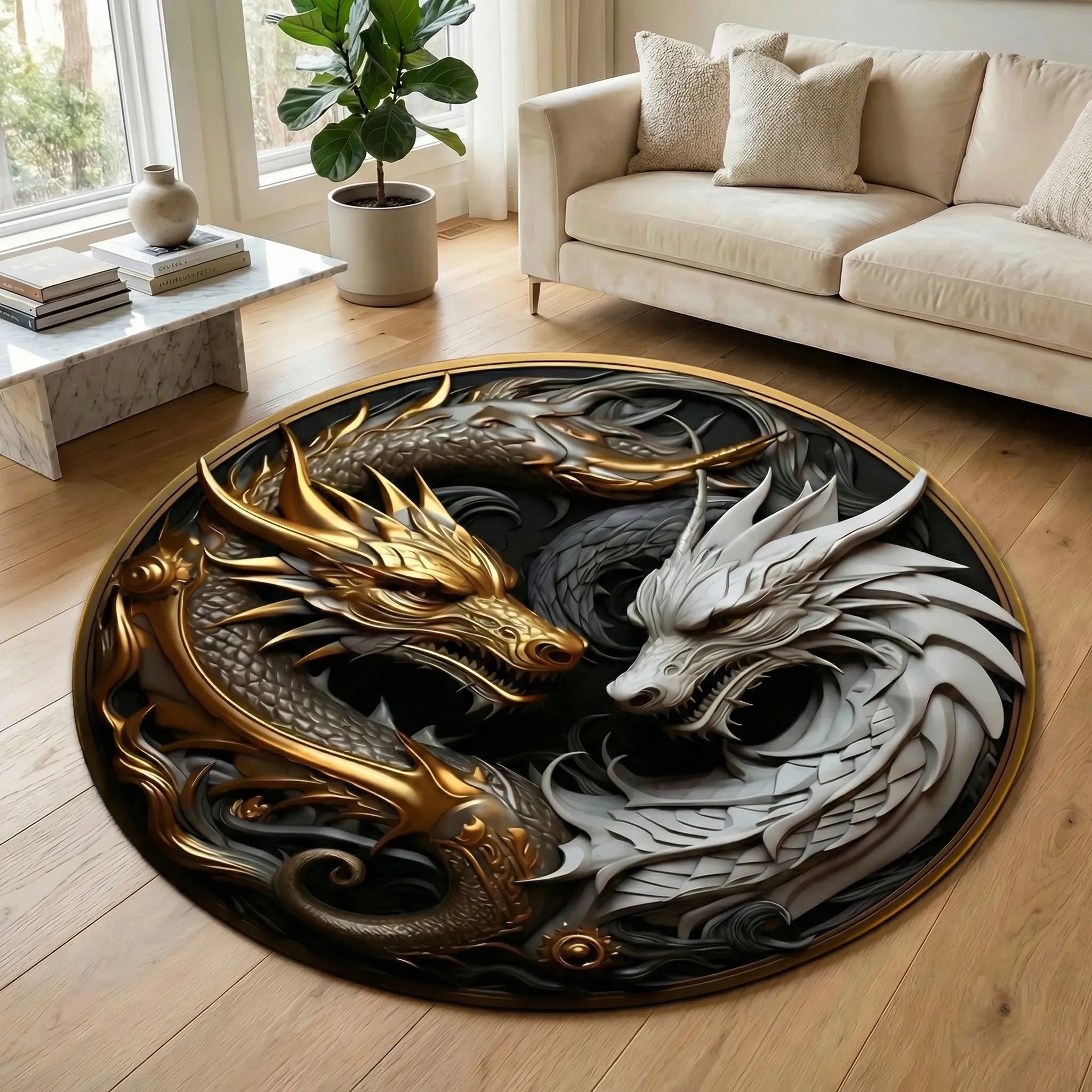 Round Decorative Floor Rug - Yinoro